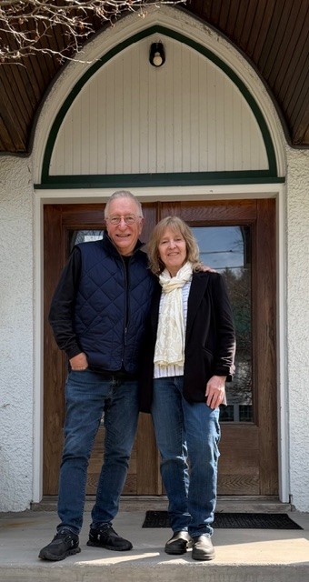 Shirley and Bill outside the studio